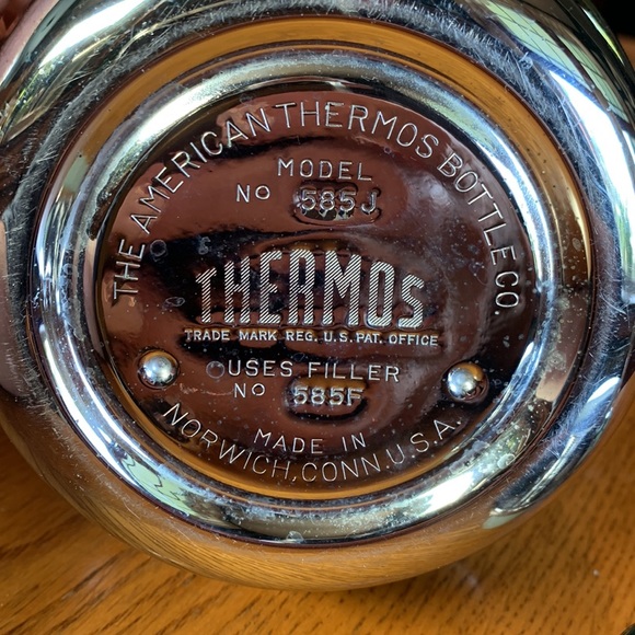 Thermos Kitchen Vintage 9 Chrome Thermos Brand Mcm Lucite Handle